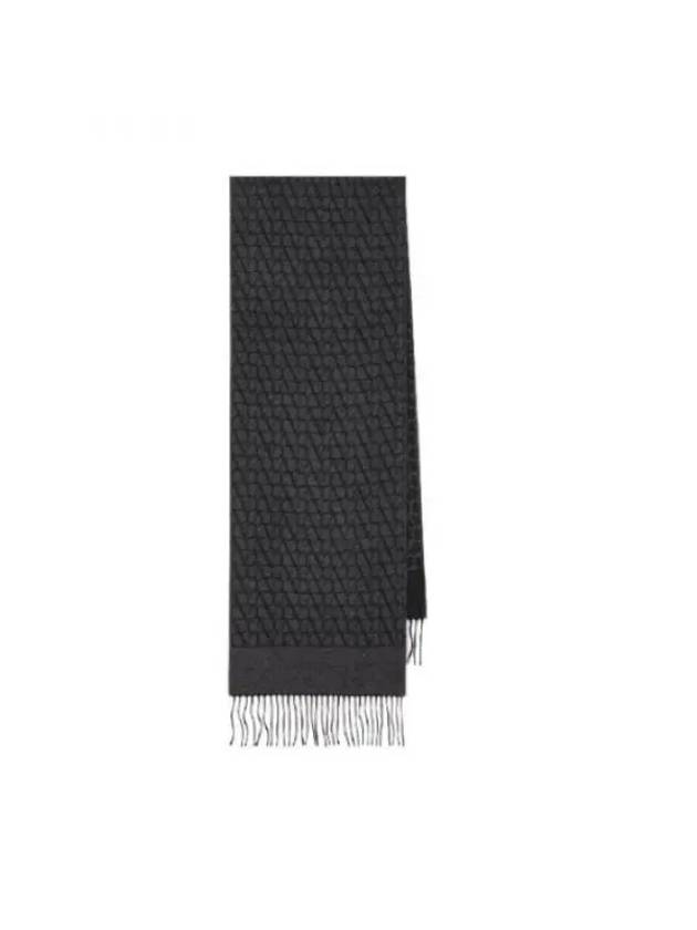 Toile Iconographe Cashmere Wool Muffler Black - VALENTINO - BALAAN 1