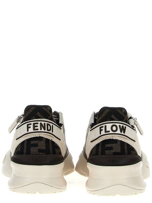 Flow FF Logo Low Top Sneakers Beige - FENDI - BALAAN 3