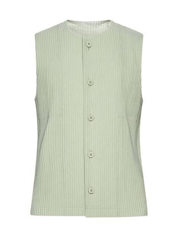 Tailored Pleated 1 Vest Green - ISSEY MIYAKE - BALAAN 1