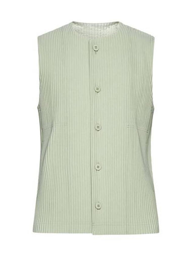 Tailored Pleated 1 Vest Green - ISSEY MIYAKE - BALAAN 1