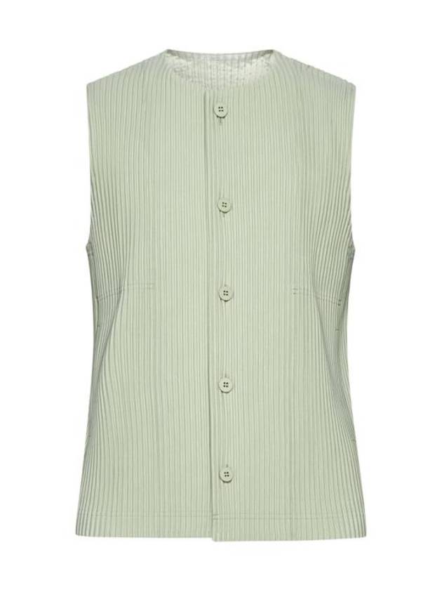 Tailored Pleated 1 Vest Green - ISSEY MIYAKE - BALAAN 1