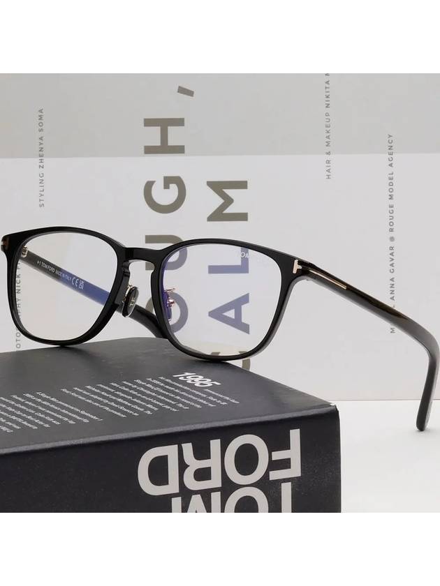 Eyewear Blue Light Blocking Thin Square Horn-Rimmed Eyeglasses Black - TOM FORD - BALAAN 3