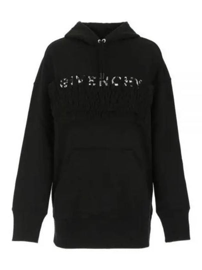 Lace Oversized Hoodie Top Black - GIVENCHY - BALAAN 2