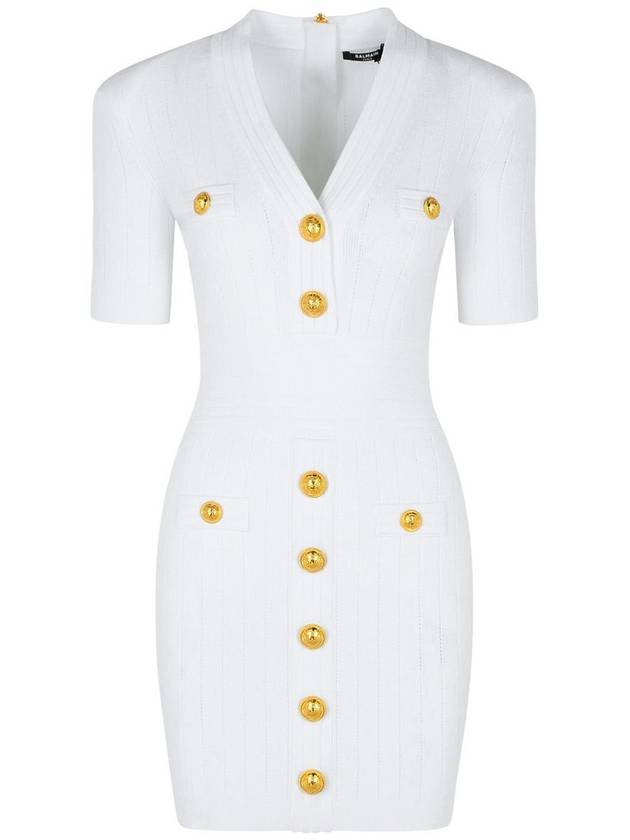 Balmain White Viscose Blend Dress - BALMAIN - BALAAN 1