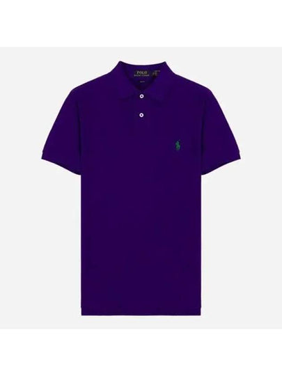 Men's Pony Slim Fit Short Sleeve Polo Shirt Purple - POLO RALPH LAUREN - BALAAN 2