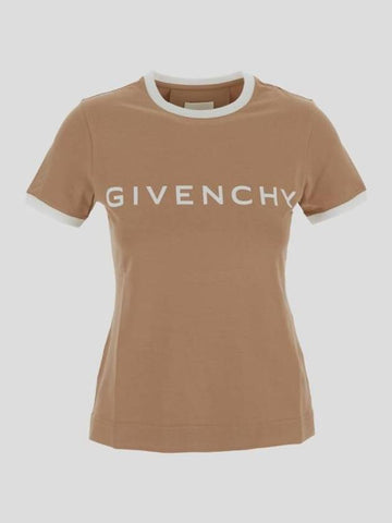 Archetype Slim Fit Cotton Short Sleeve T-Shirt Beige - GIVENCHY - BALAAN 1