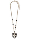 Black CC Heart Pearl Crystal Necklace Gold - CHANEL - BALAAN 1