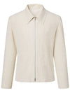 Men's two-way pleated blouson jacket ivory - MONPLISSE - BALAAN 2