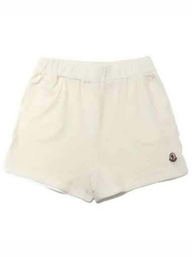 Logo Patch Terry Cotton Sweat Short Pants Women Shorts - MONCLER - BALAAN 1