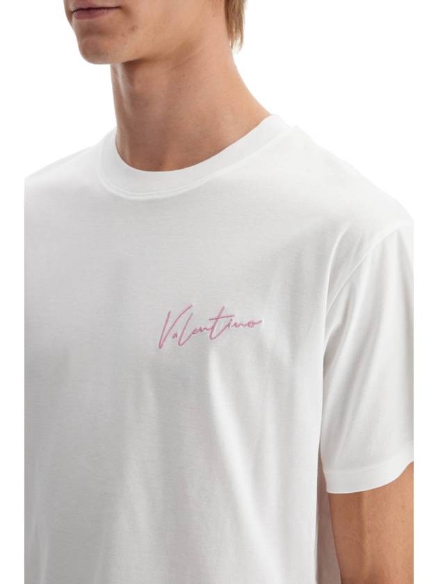 "t-shirt with embroidery and print design - VALENTINO - BALAAN 4