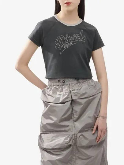 T-Vincie Crystal Short Sleeve T-Shirt Dark Grey - DIESEL - BALAAN 2