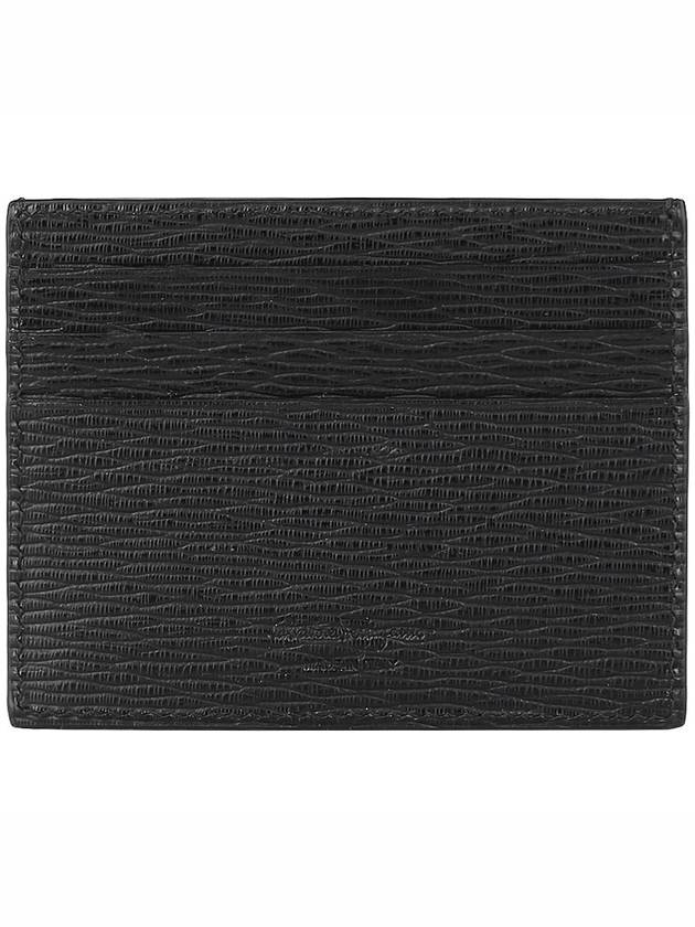 Gancini Pebble 3-Fold Card Wallet Black - SALVATORE FERRAGAMO - BALAAN 4