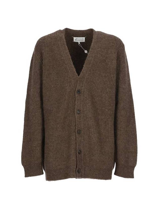 Stitch Alpaca Wool Knit Oversized Fit Cardigan Brown - MAISON MARGIELA - BALAAN 1