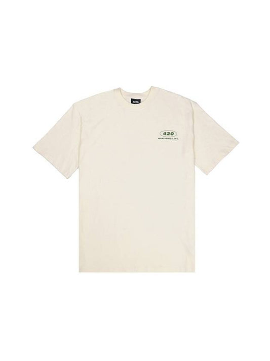 420 Maru Logo Short Sleeve T-Shirt Cream - FOREEDCLUB - BALAAN 2