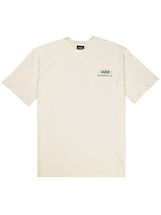 420 Maru Logo Short Sleeve T-Shirt Cream - FOREEDCLUB - BALAAN 2