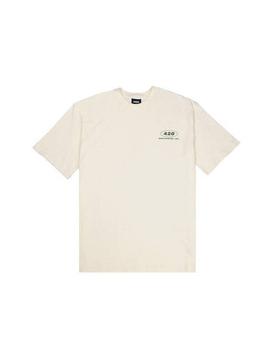 420 Maru Logo Short Sleeve T-Shirt Cream - FOREEDCLUB - BALAAN 1