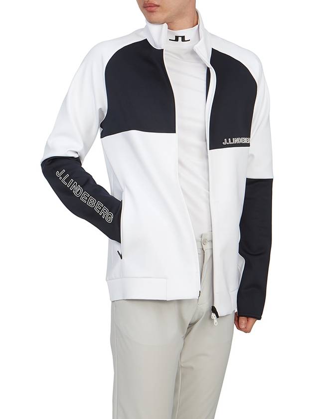 Logo Print Mid Layer Zip-Up Jacket White - J.LINDEBERG - BALAAN 7