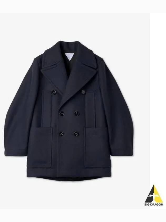 Wool Double Coat Navy - BOTTEGA VENETA - BALAAN 2