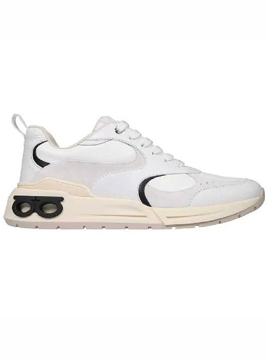 COSIMINA Double Gancini Sole Sneakers White 0765429 - SALVATORE FERRAGAMO - BALAAN 1