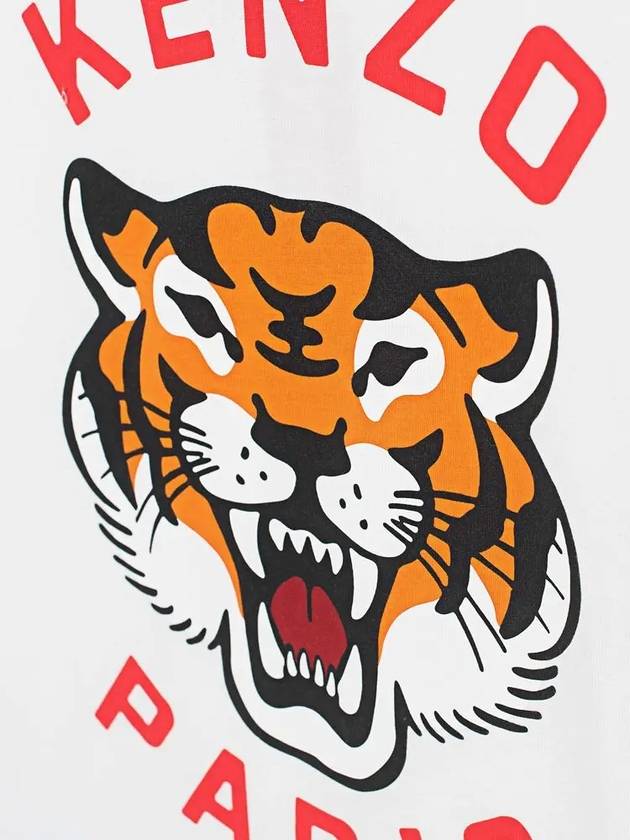 Lucky Tiger Logo Oversized T-Shirt White - KENZO - BALAAN 5