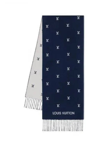 LV Blason Scarf Navy - LOUIS VUITTON - BALAAN 1