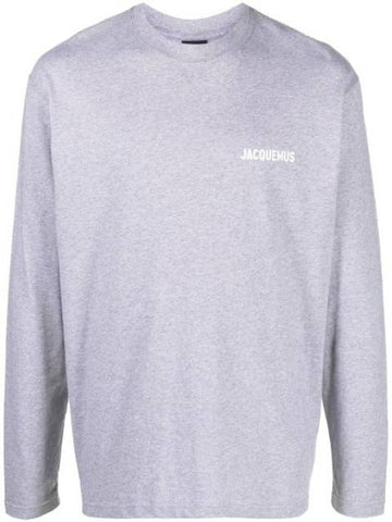 Le Manches Longues Cotton Long Sleeve T-Shirt Grey - JACQUEMUS - BALAAN 1