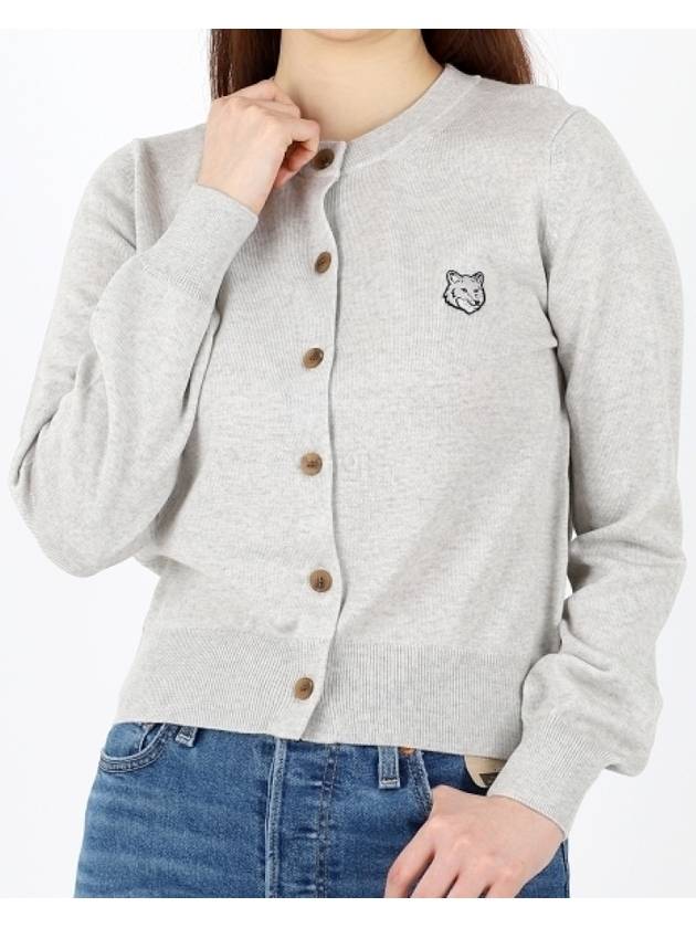 Bold Fox Head Patch Regular Cardigan Grey - MAISON KITSUNE - BALAAN 4