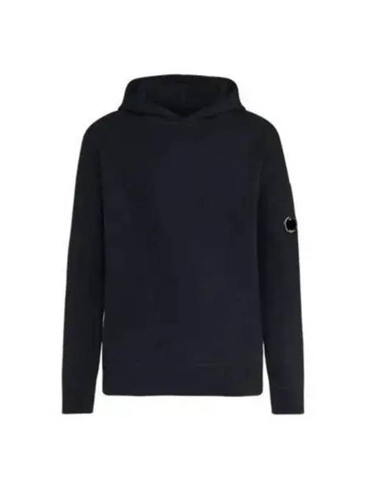 Lambswool Knit Hoodie Black - CP COMPANY - BALAAN 2