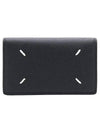 Stitched Leather Card Wallet Black - MAISON MARGIELA - BALAAN 3