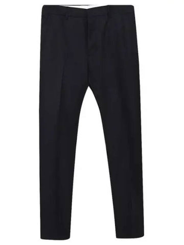 Men's Slim Fit Wool Straight Pants Black - AMI - BALAAN 1