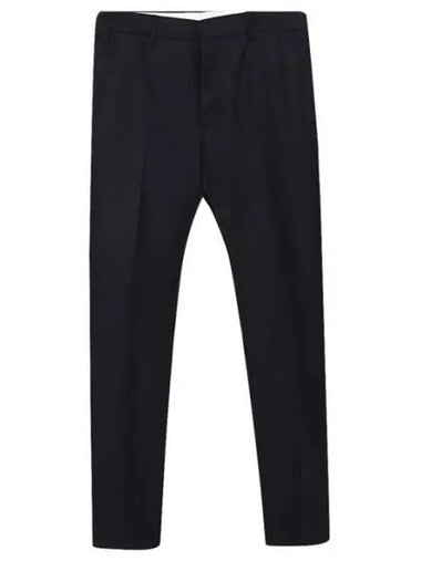 Men's Slim Fit Wool Straight Pants Black - AMI - BALAAN 1