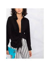 BAHIA Drape Tie Satin Shirt 213SH002 1020BLACK - JACQUEMUS - BALAAN 5