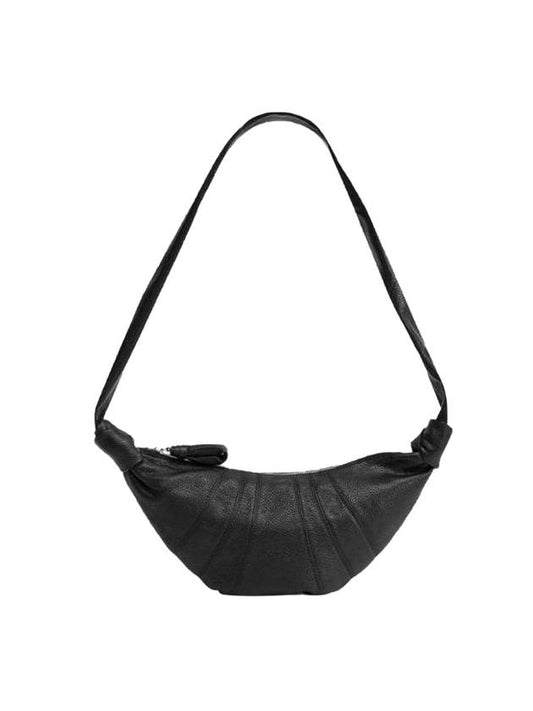 Soft Grained Leather Small Croissant Crossbody Bag Black - LEMAIRE - BALAAN 1