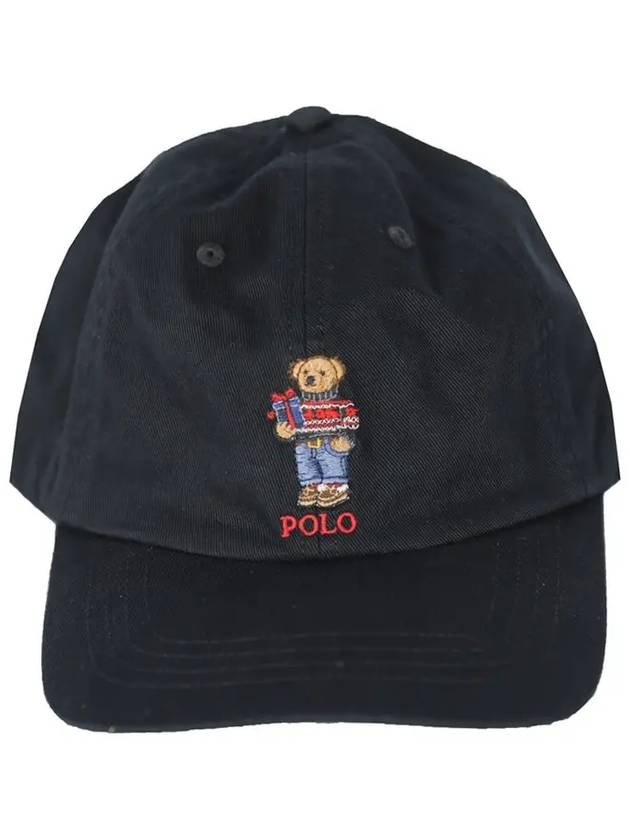 Kids Teddy Bear Embroidery Cap Hat Black 920692 001 - POLO RALPH LAUREN - BALAAN 2