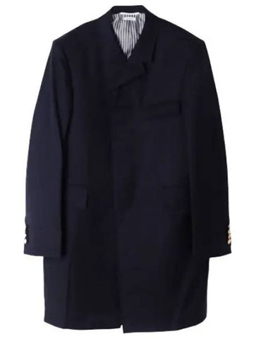 Super 120 count twill classic chesterfield coat - THOM BROWNE - BALAAN 1