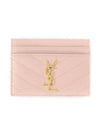 Gold Hardware Matelasse Caviar Leather Card Wallet Pale Pink - SAINT LAURENT - BALAAN 1