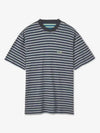 Classic Small Logo Print Reversible Stripe Short Sleeve T Shirt Black Gray MRTWXTOP005JER0069080 - SUNNEI - BALAAN 1