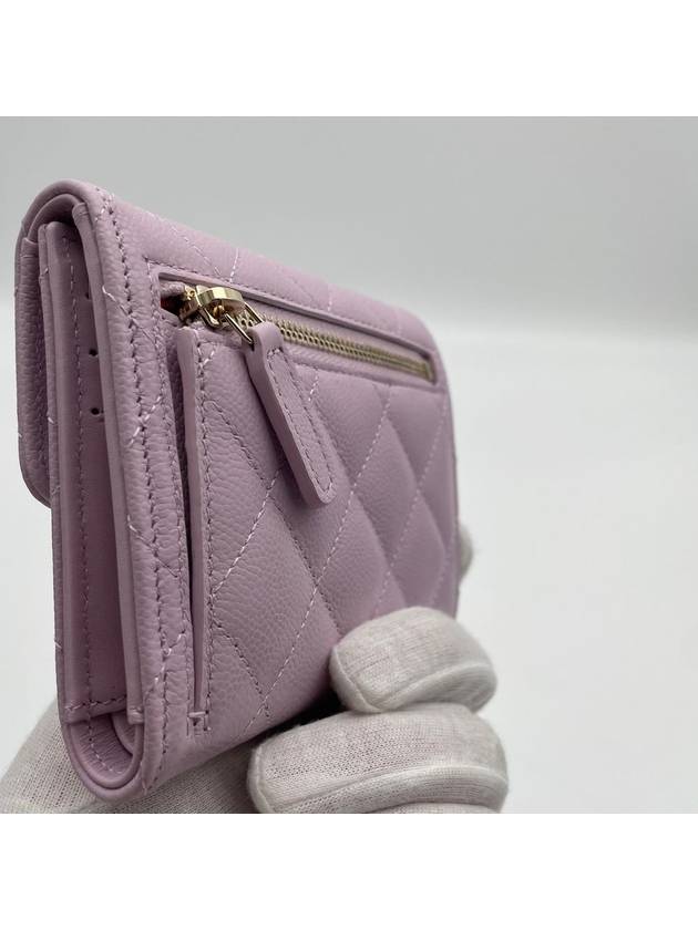 Classic Caviar Snap Flap Half Wallet Lavender AP0231 - CHANEL - BALAAN 3