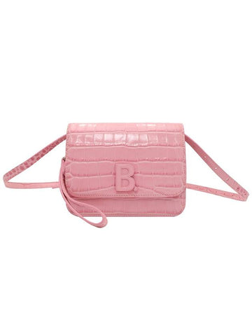 Pink crocodile embossed calfskin B small shoulder bag 618156 - BALENCIAGA - BALAAN 1