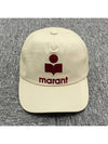 TYRONY Logo Ball Cap Hat Ecru Red CQ001XFB A3C05A ECRD - ISABEL MARANT ETOILE - BALAAN 2