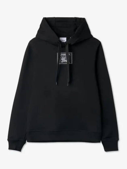 Women's Prorsum Label Cotton Hoodie Black - BURBERRY - BALAAN 2