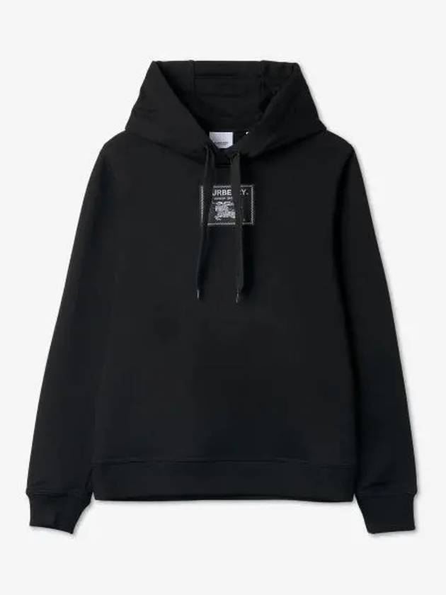 Women's Prorsum Label Cotton Hoodie Black - BURBERRY - BALAAN 2