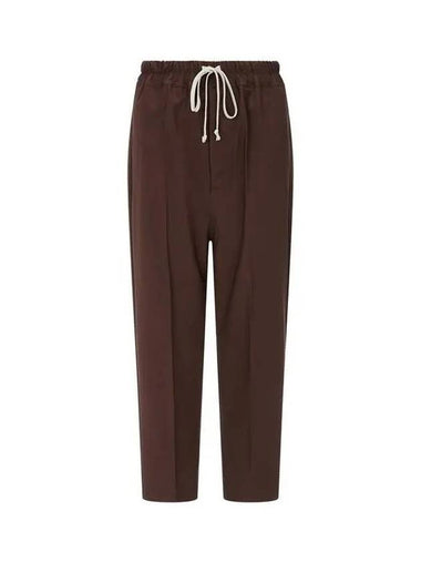 WOMEN Drawstring Cropped Wool Pants Brown 271871 - RICK OWENS - BALAAN 1