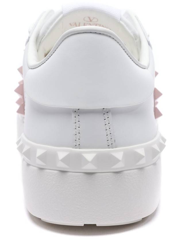 Rockstud Leather Low Top Sneakers White Rose - VALENTINO - BALAAN 5