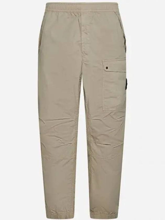 Logo Twill Cotton Cargo Track Pants Sand - STONE ISLAND - BALAAN 2