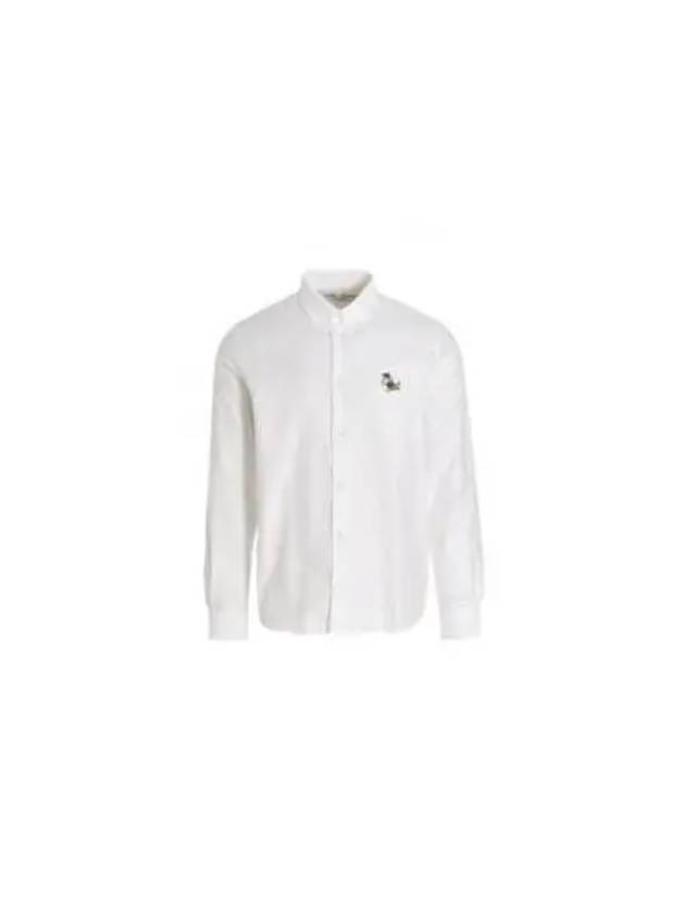 Dressed Fox Patch Relaxed Long Sleeve Shirt White - MAISON KITSUNE - BALAAN 2