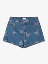 Embroidery Denim High Waisted Shorts Blue - GANNI - BALAAN 2