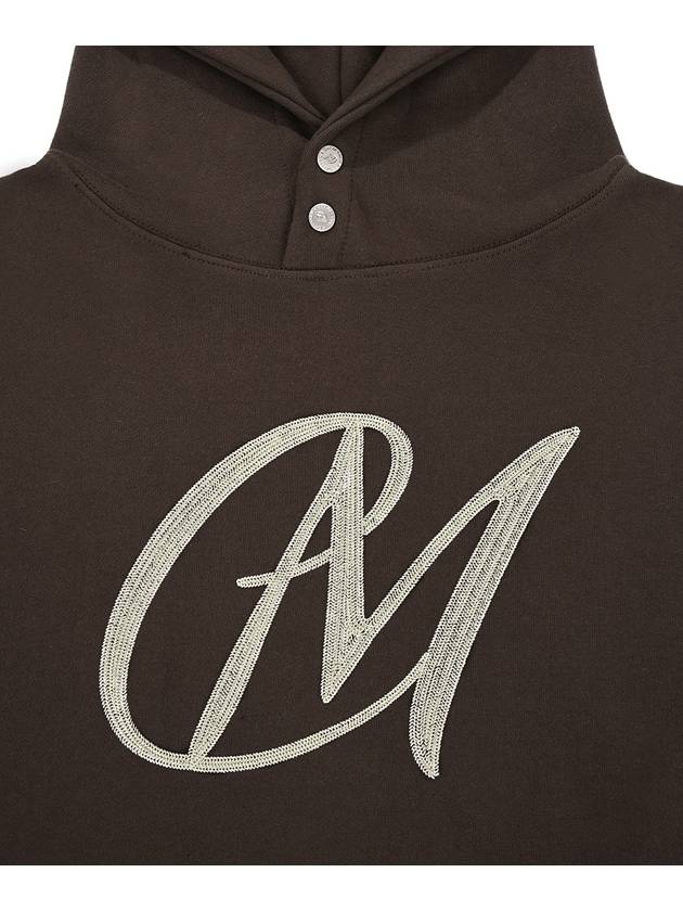 MM Logo Embroidery Hoodie in brown - MYDEEPBLUEMEMORIES - BALAAN 4