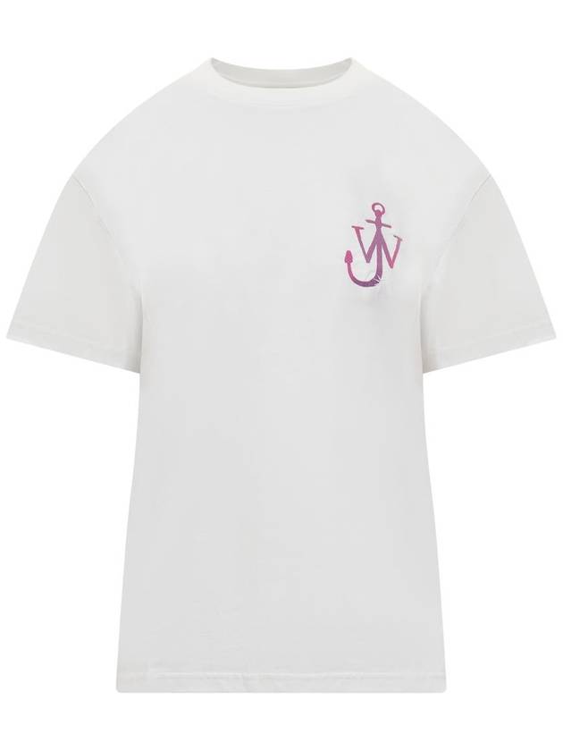 Embroidered Logo Cotton Short Sleeve T-Shirt White - JW ANDERSON - BALAAN 2