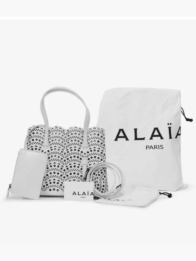 Mina 25 Wave Lux Calfskin Tote Bag White - ALAIA - BALAAN 4